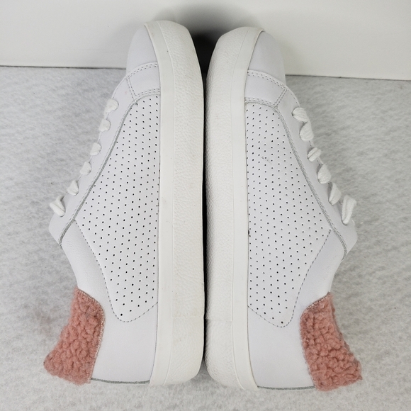 Steve Madden Stared Faux White Leather Faux Pink Sherling Sneaker Sz 7.5M - Picture 6 of 10